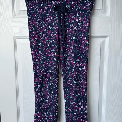 GapFit Leggings Small Women's Purple Blue Exercise Daisy Capris Floral Ditsy